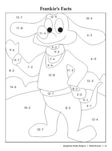 Subtraction Color by Number Kindergarten