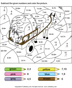 Subtraction Color by Number Printable