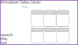 Taboo Cards Blank