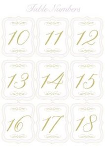 Christmas Table Numbers Printable