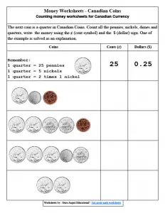 Coin Counting Worksheets