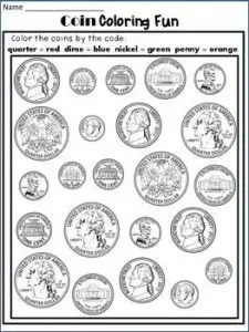 Coin Identification Worksheets