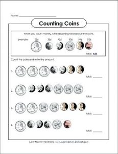 Coin Worksheets for First Grade