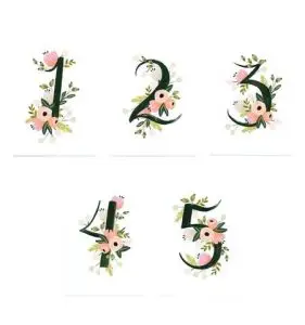 Floral Table Numbers Printable