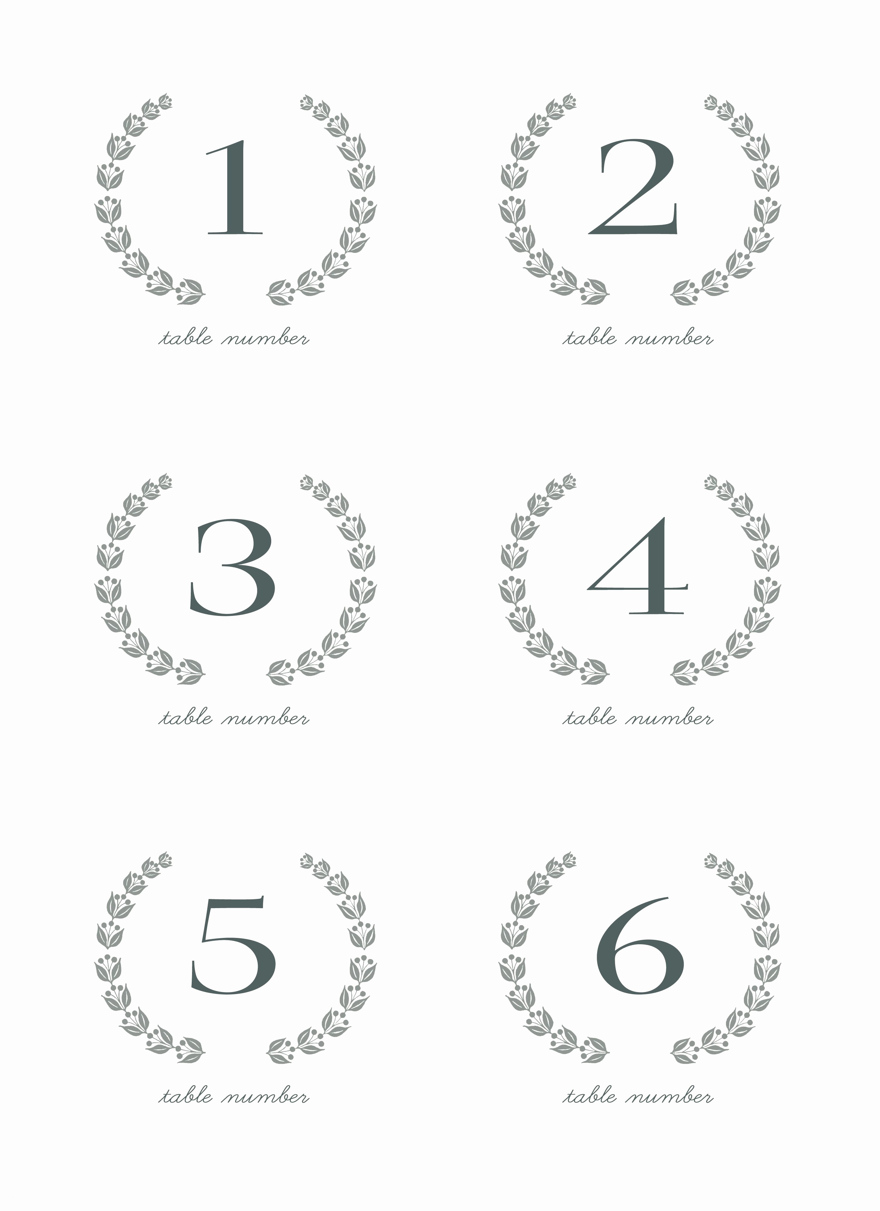 Table Numbers Printable Free