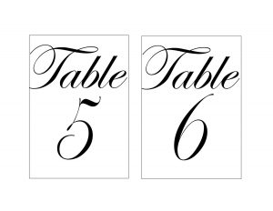 Free Printable Wedding Table Number Templates