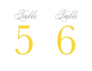 Free Printable Wedding Table Numbers Templates