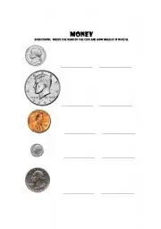 Labeling Coins Worksheet