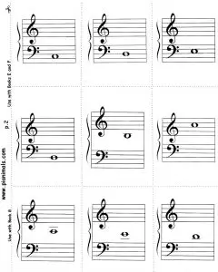 Piano Flash Cards Bass Clef