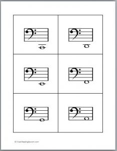 Piano Music Notes Flash Cards Printable