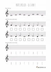 Piano Note Flash Cards Printable