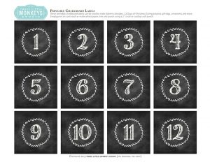 Printable Chalkboard Table Numbers