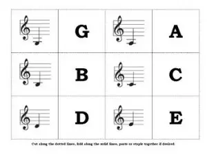 Printable Piano Note Flash Cards