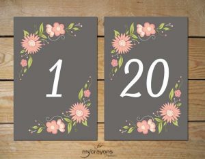 Printable Table Numbers 1 40