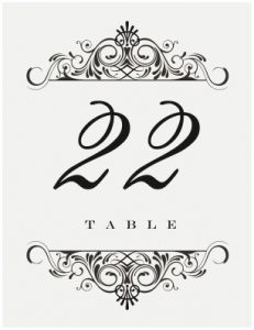 Wedding Table Numbers Printable