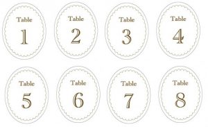 Wedding Table Numbers Printable Free