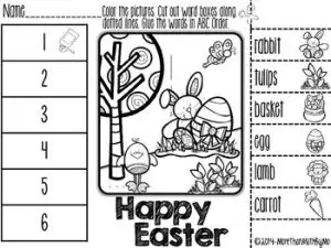 Abc Order Easter Worksheets