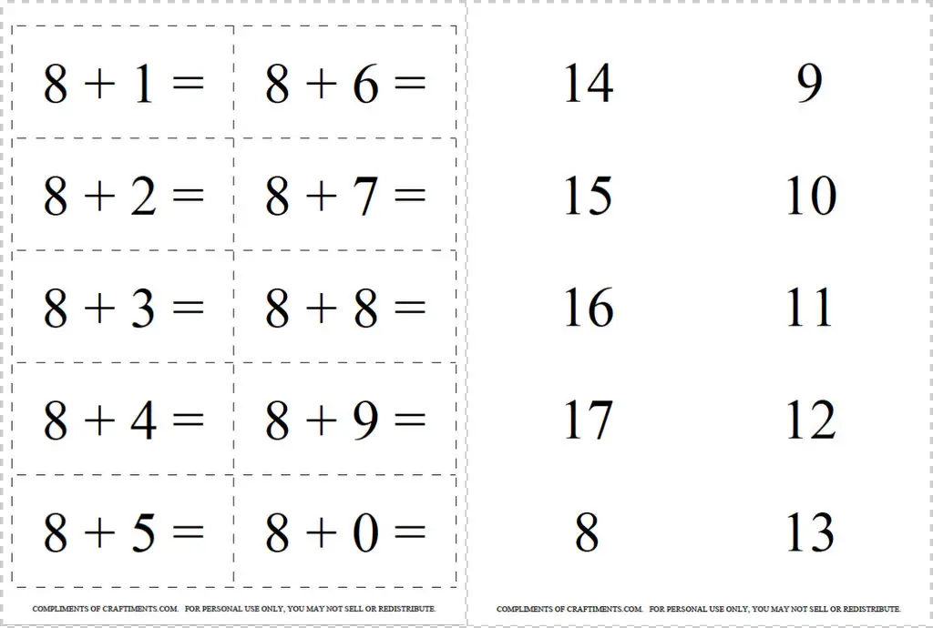 Free Printable Addition Flash Cards 010 Printable Word Searches