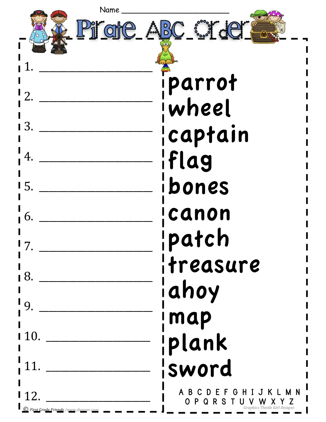 Free Printable Abc Order For Second Graders 10 Best Images Of 