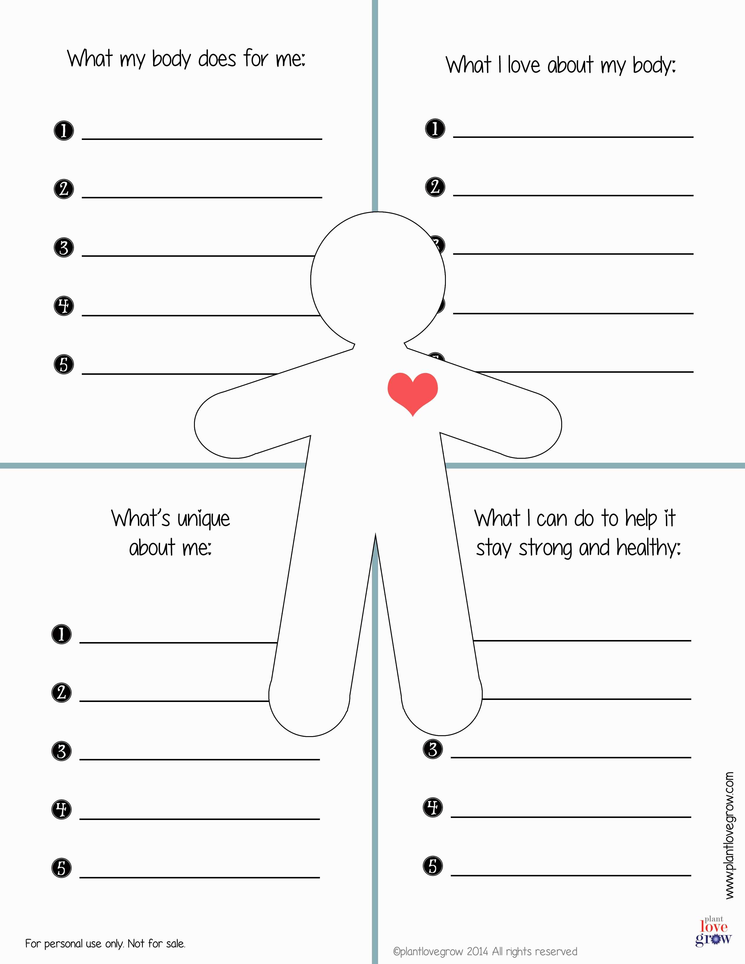 Building Self Esteem Worksheets