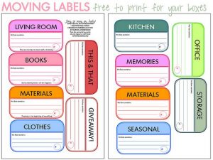 Moving Box Labels Template