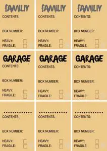 Moving Packing Labels