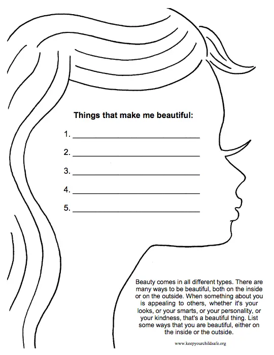 30 Self Esteem Worksheets to Print  KittyBabyLove.com