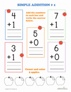 Single Digit Addition Flash Cards