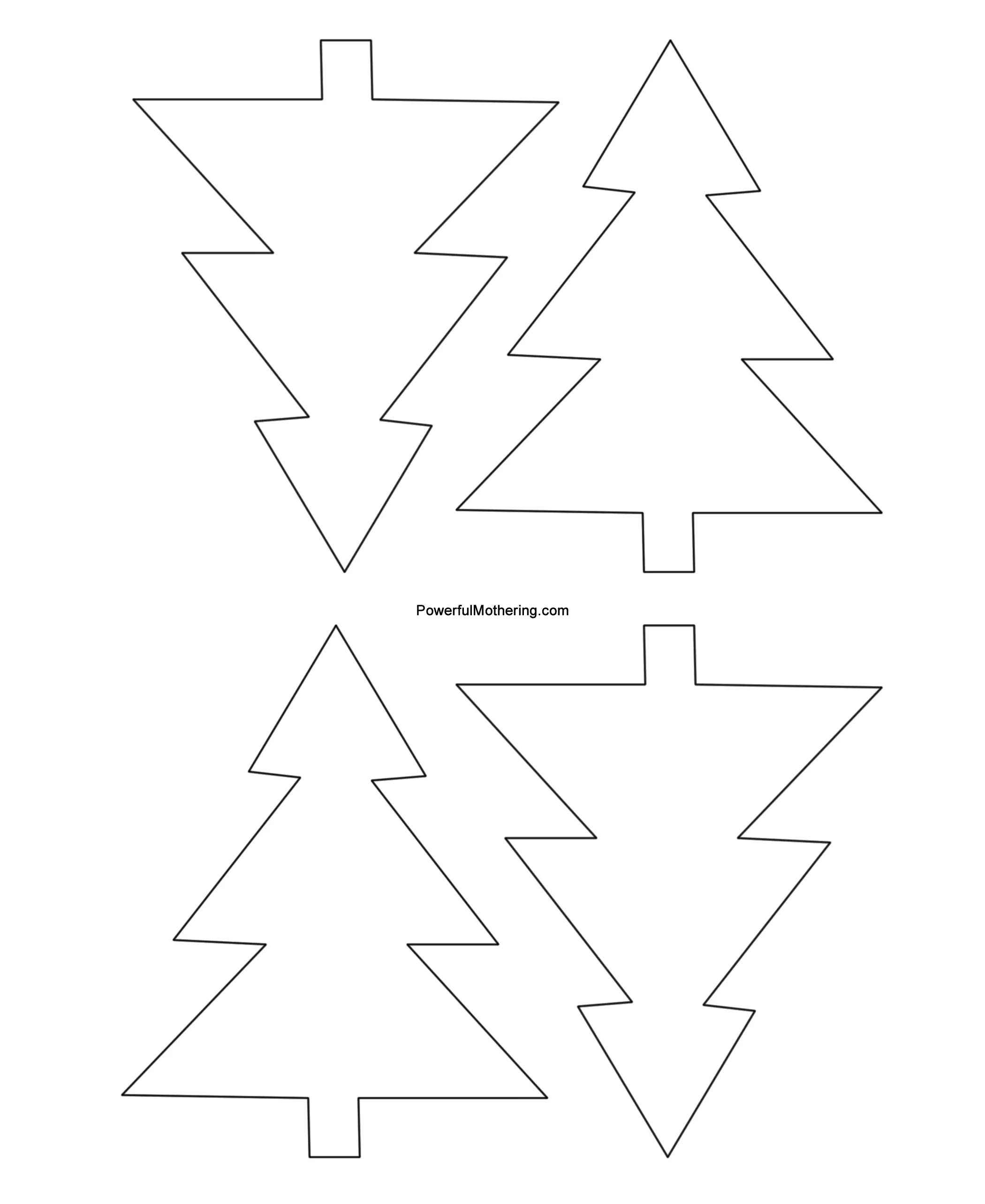 50 Christmas Tree Printable Templates