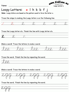 Advanced Continuous Cursive Handwriting Worksheets Free