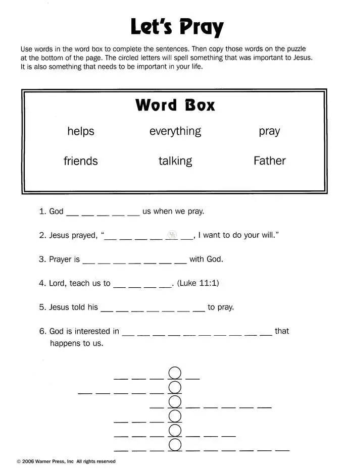 54 Bible Worksheets for You to Complete Kitty Baby Love