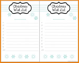 Christmas Wish List Form