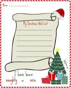 Christmas Wish List Printable