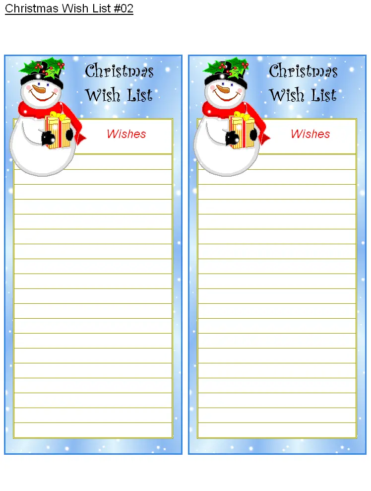 Dynamic Free Printable Christmas Wish List | Pierce Blog