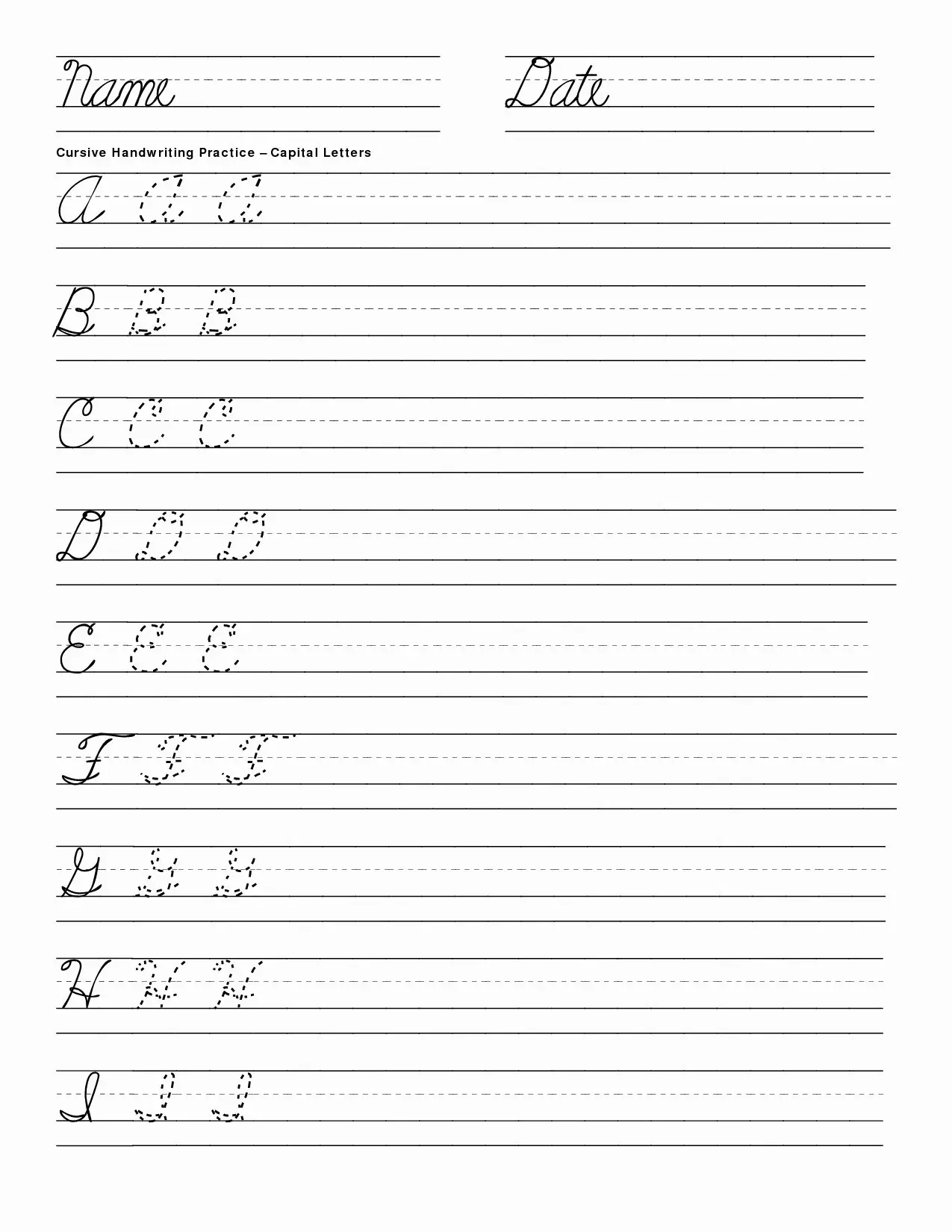 Free Printable Cursive Writing Practice Sheets Pdf