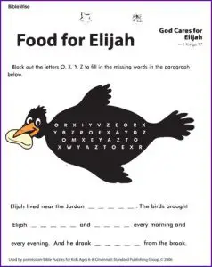 Elisha Bible Worksheets