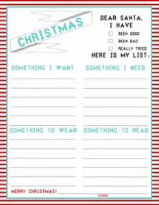 Free Christmas Wish List Template