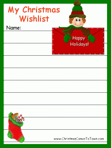 Kids Christmas Wish List Template