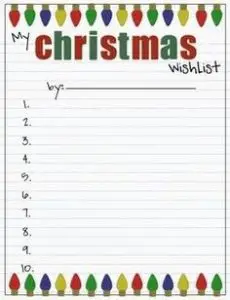 Kids Printable Christmas Wish List