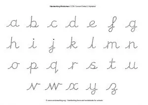 Lowercase Cursive Letters Worksheets