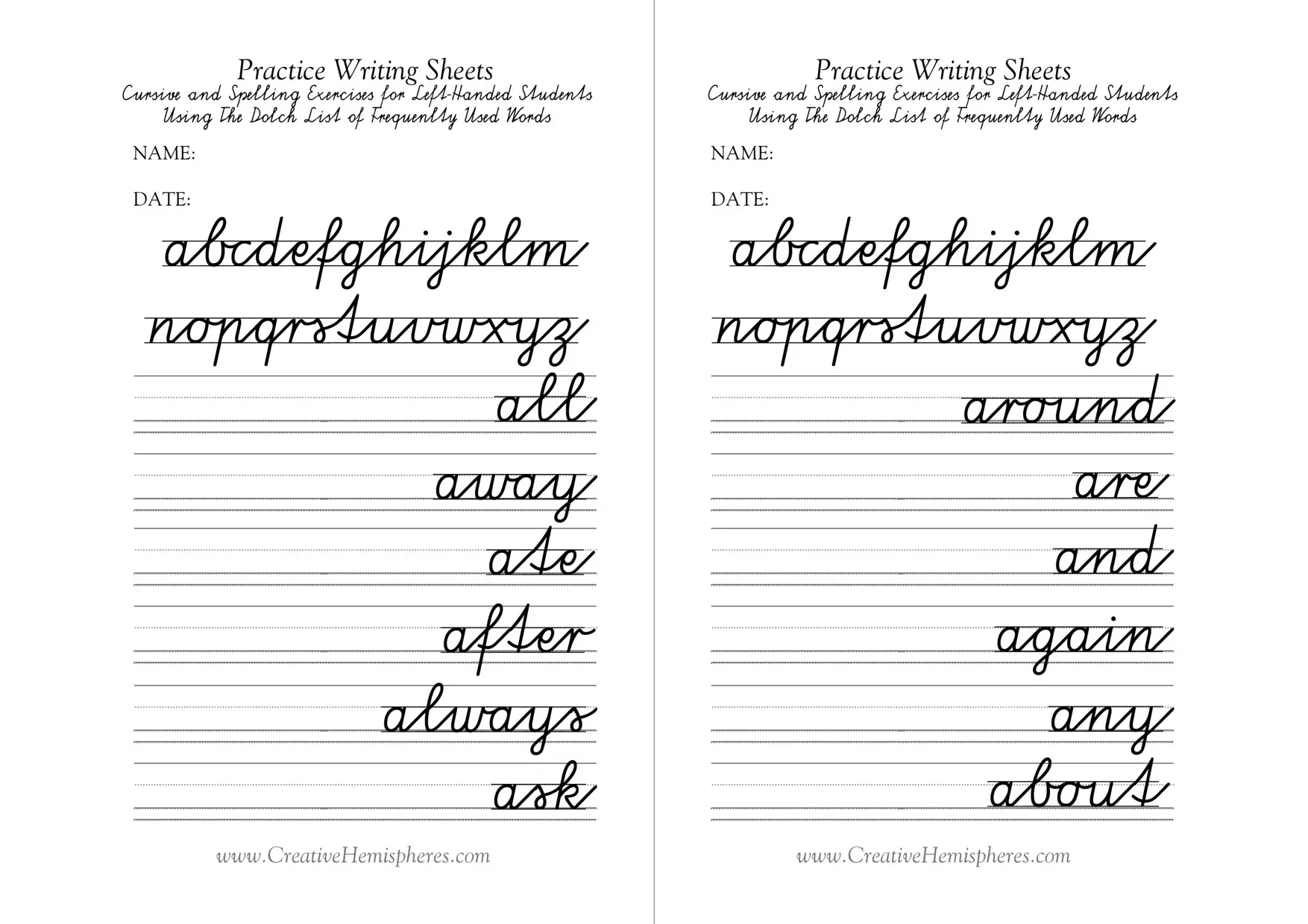 70 Cursive Worksheets for Handwriting Practice - Kitty Baby Love