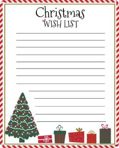 Printable Wish List for Christmas