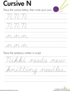 Second Grade Cursive Alphabet Handwriting Worksheets Free