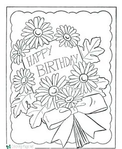 Birthday Cards for Kids to Color