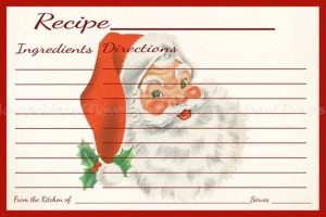 Blank Christmas Recipe Card Template