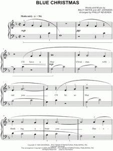 Blue Christmas Piano Sheet Music Free