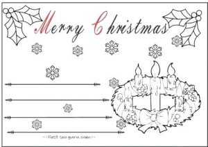 Christmas Cards Coloring Free Printables