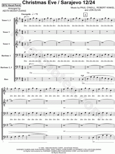 Christmas Eve Sarajevo Piano Sheet Music