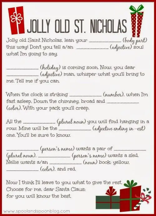 Mad Libs Printable Free Printable World Holiday