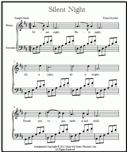 Christmas Piano Sheet Music Silent Night